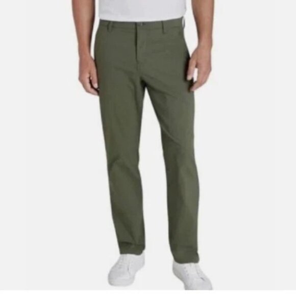NEW Weatherproof Vintage Men's 32x30 Stretch Canvas Pants Fleece Lined Green - Picture 1 of 9